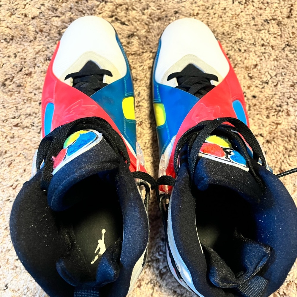 Jordan 8 graffiti size 14 pink yellow blue in great condition